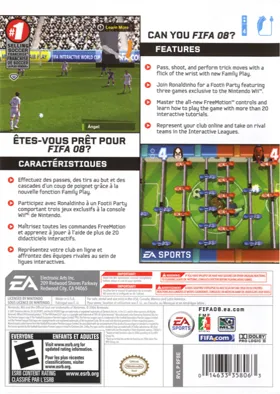 FIFA Soccer 08 box cover back